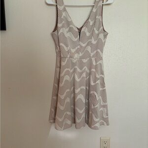Size L white dress with nude underlay